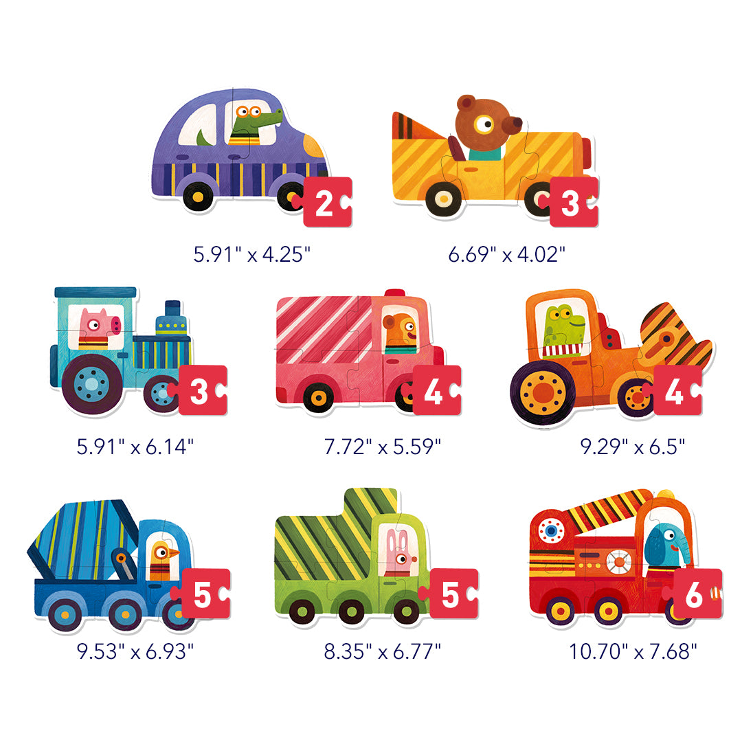 レベルアップ!パズル - レベル 1: 車 2P ~ 6P