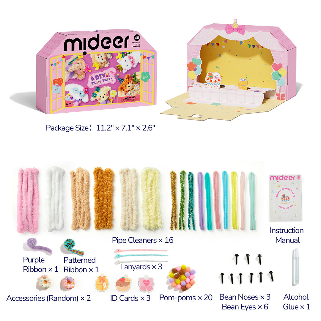 Chenille Stem Craft Kit-Animal Party
