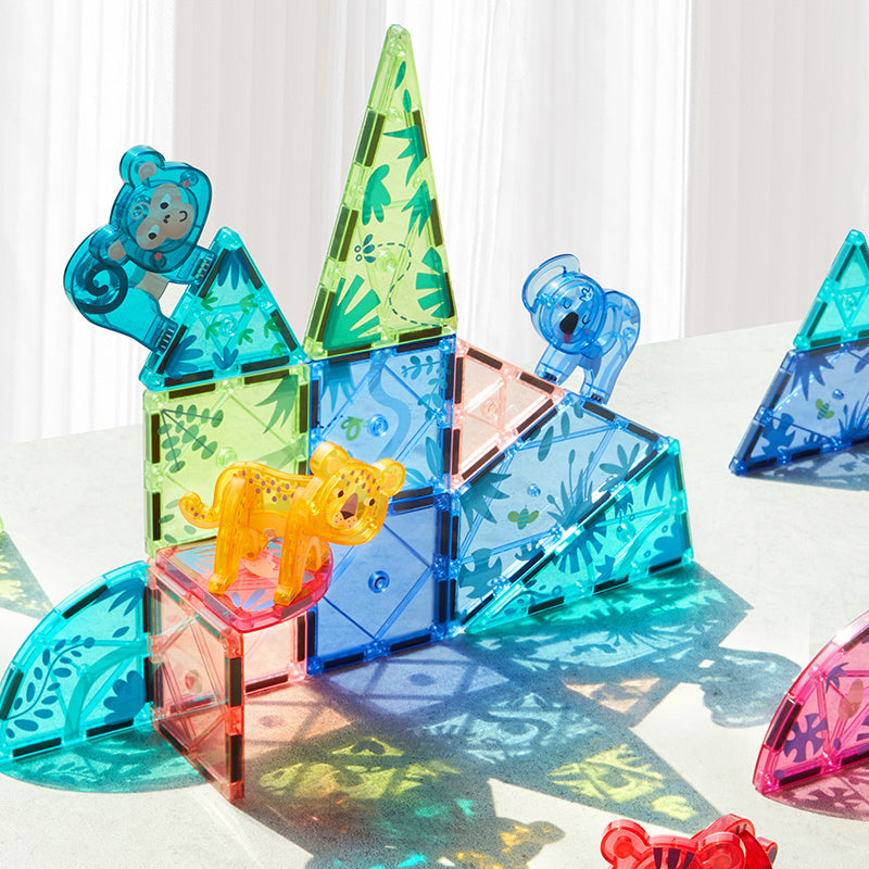Colorful Magnetic Tiles: Wonderful Forest 40P