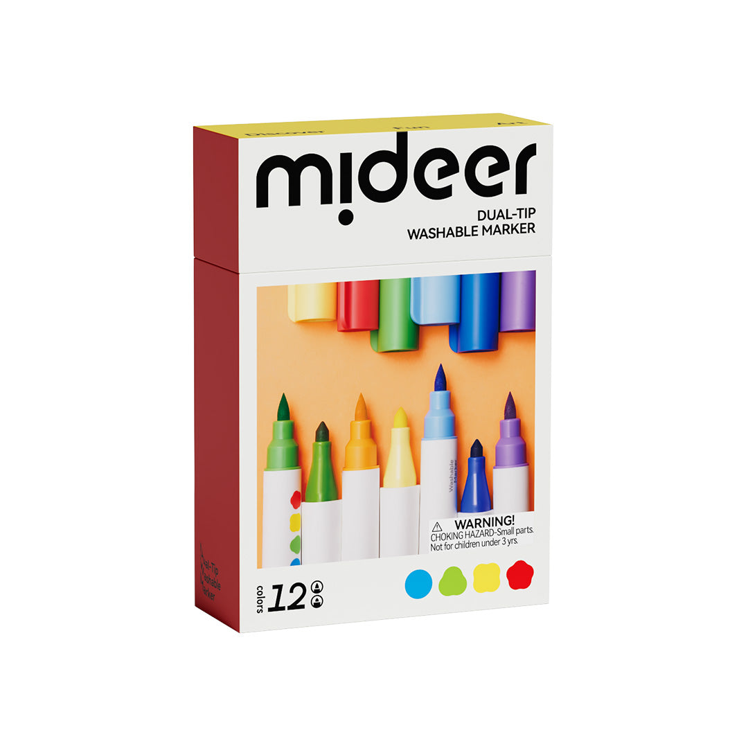 Dual-Tip Washable Marker 12 Colors