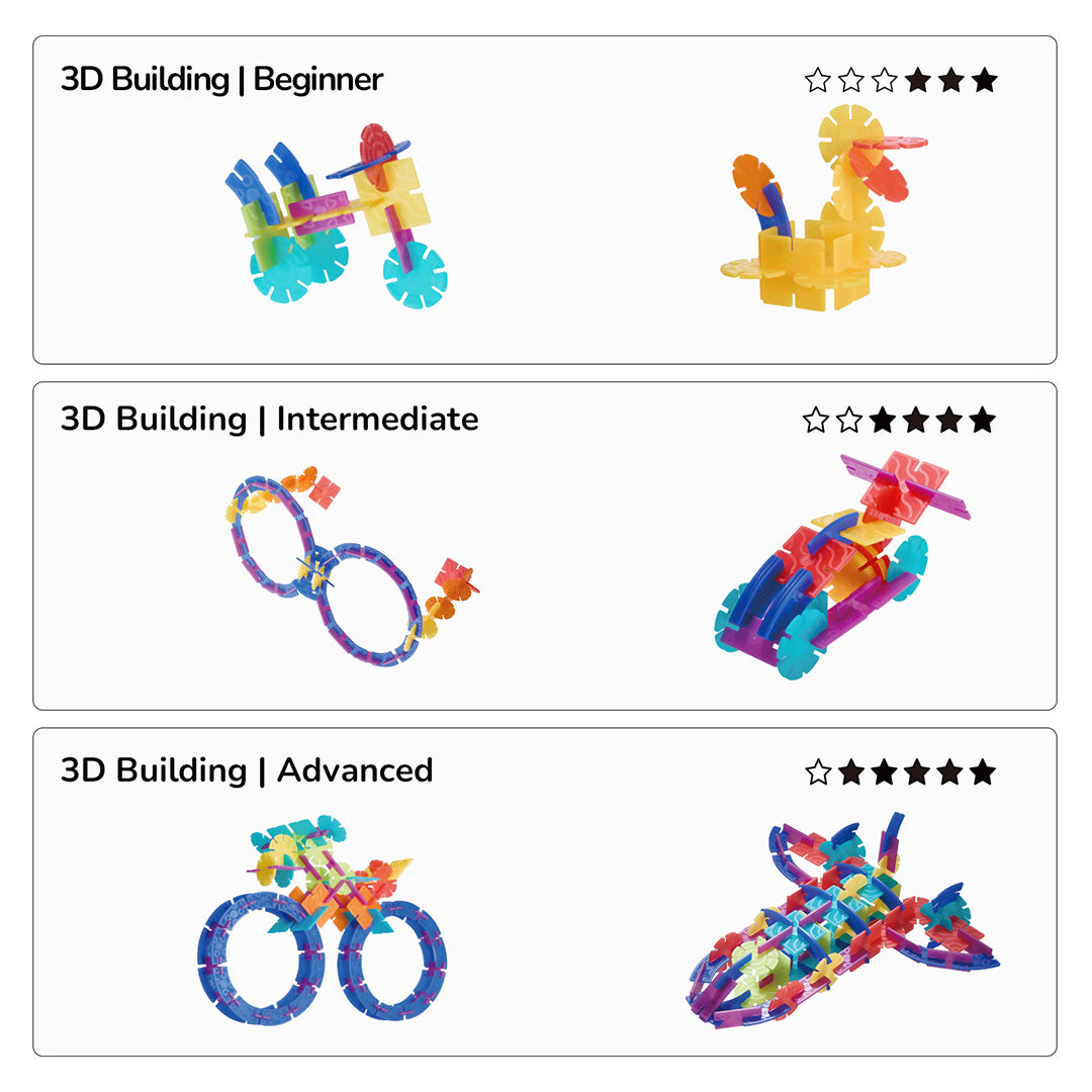 Translucent Color Snowflake Blocks-150pcs