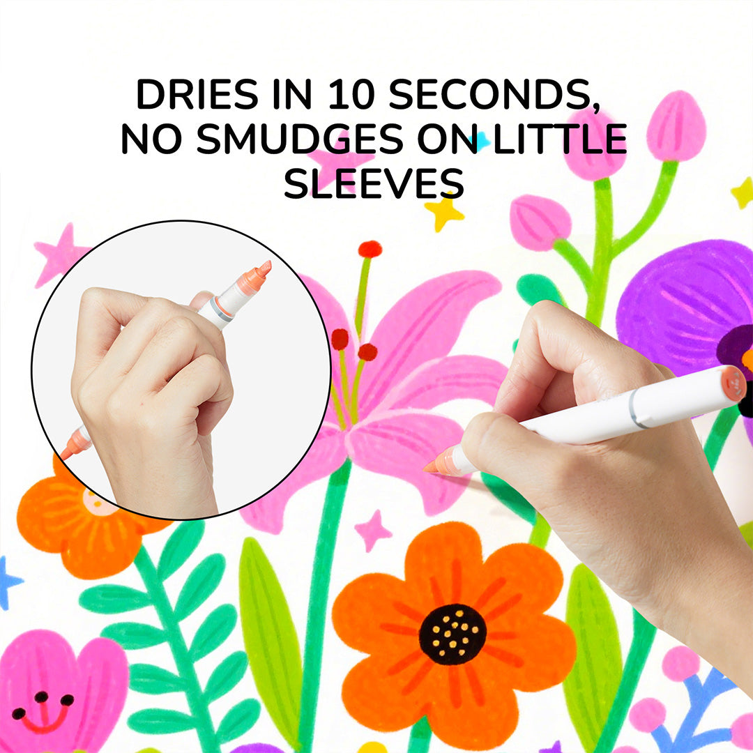 Dual-tip Straight Liquid Acrylic Marker -  48 Colors