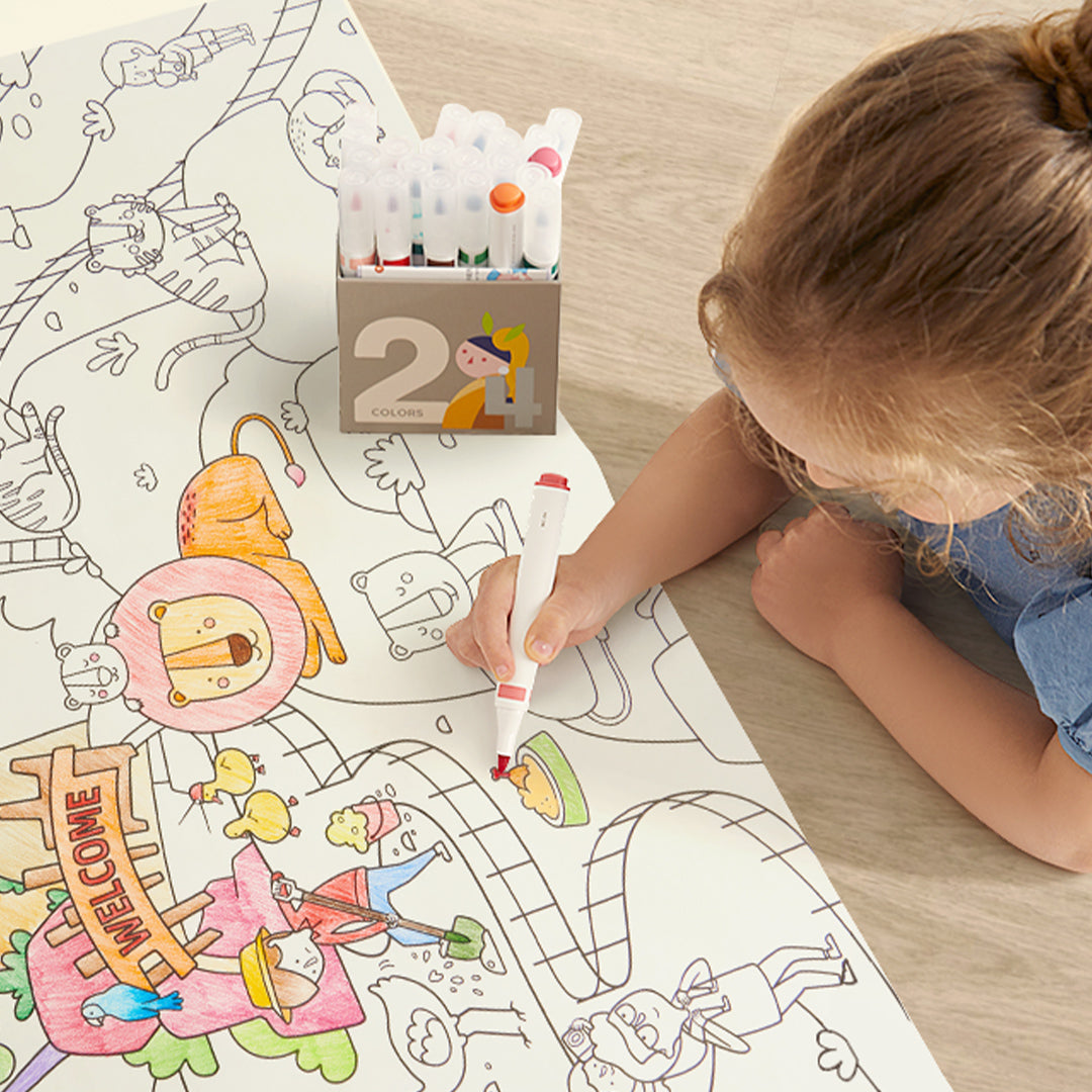Pergamena adesiva da colorare: Lo Zoo Magico