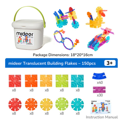Translucent Color Snowflake Blocks-150pcs