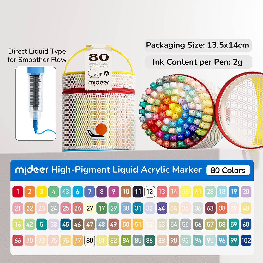 Straight Liquid Acrylic Marker - 36 Colors