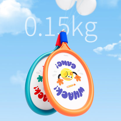Kids 2-in-1 tennis and badminton rackets with colorful design, lightweight at 0.15kg, and suitable for children age 3+