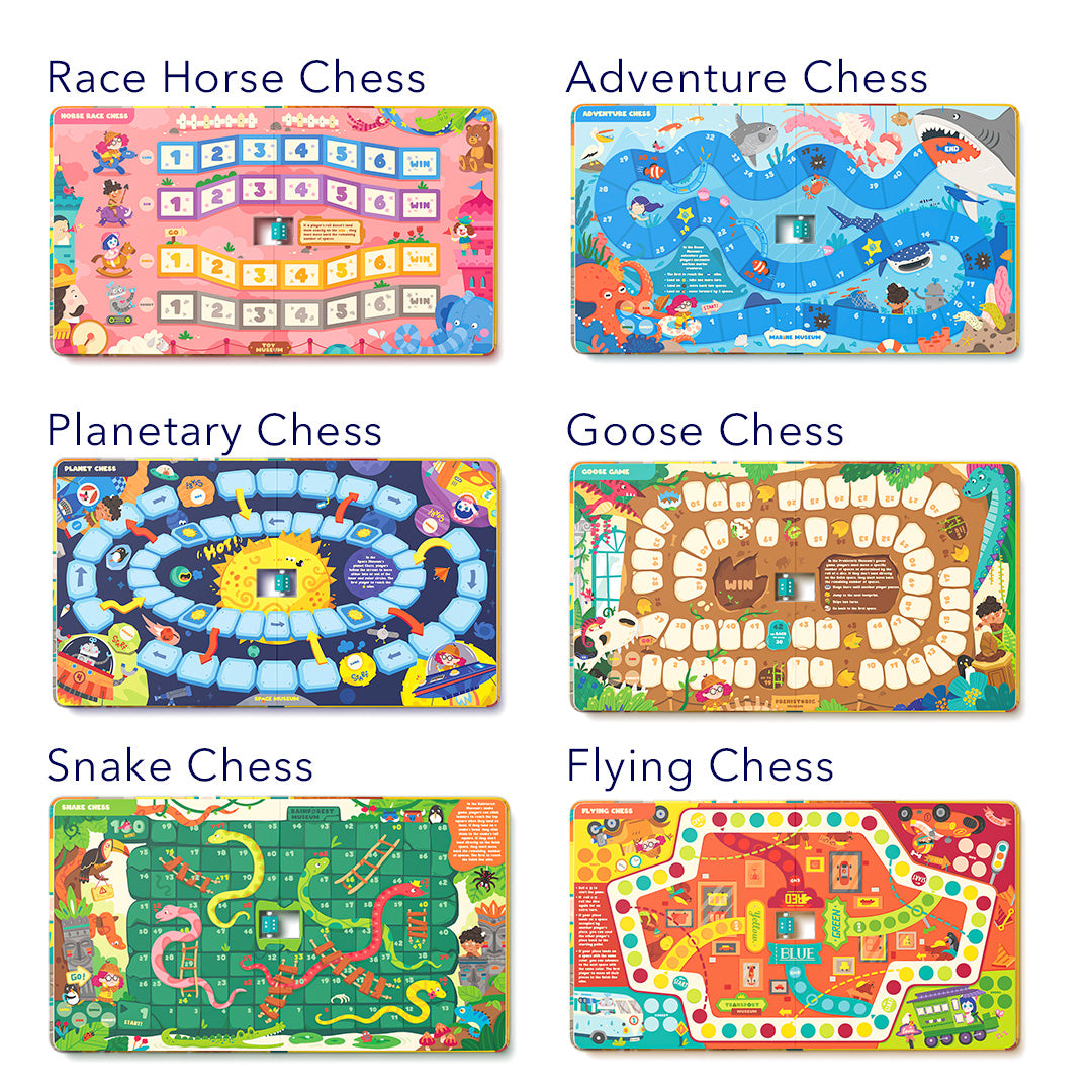 6-in-1 Portable Board Game Book: Museum Adventures