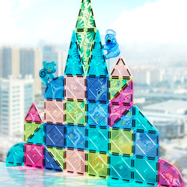 Colorful Magnetic Tiles: Wonderful Forest 40P