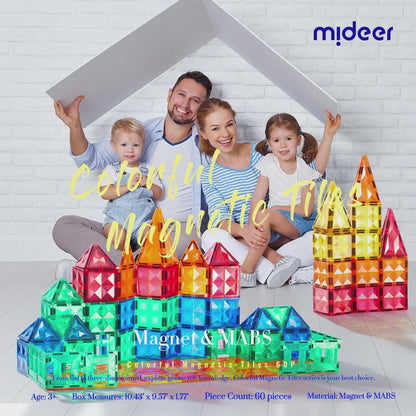 Colorful Magnetic Tiles 60P