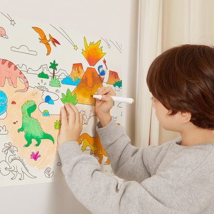 Pergamena adesiva da colorare: Gli incredibili dinosauri