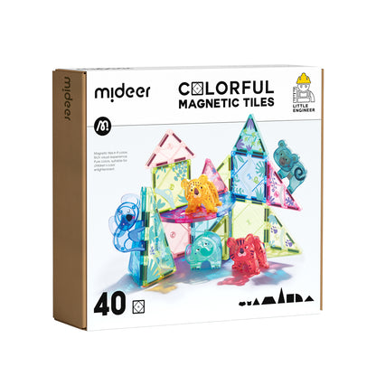 Colorful Magnetic Tiles: Wonderful Forest 40P